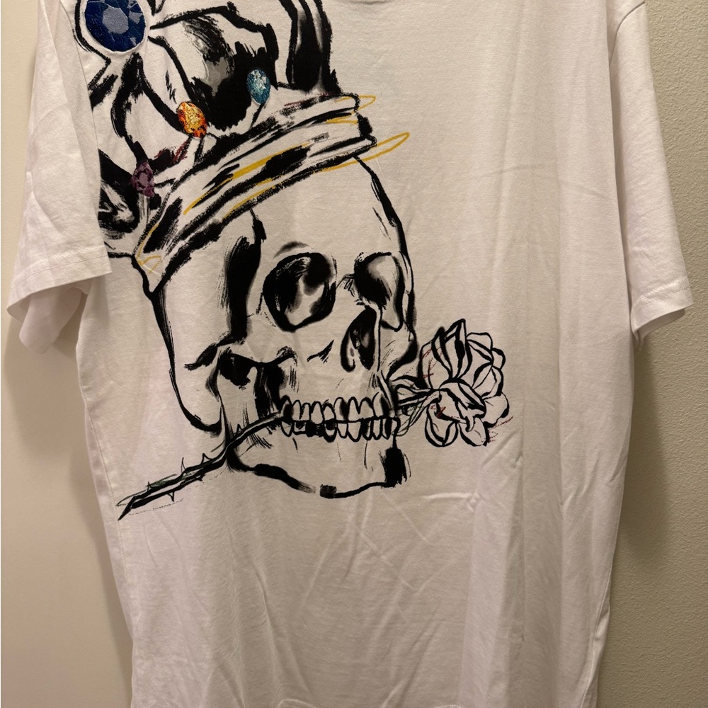 Robert Graham White Skull Graphic T-Shirt